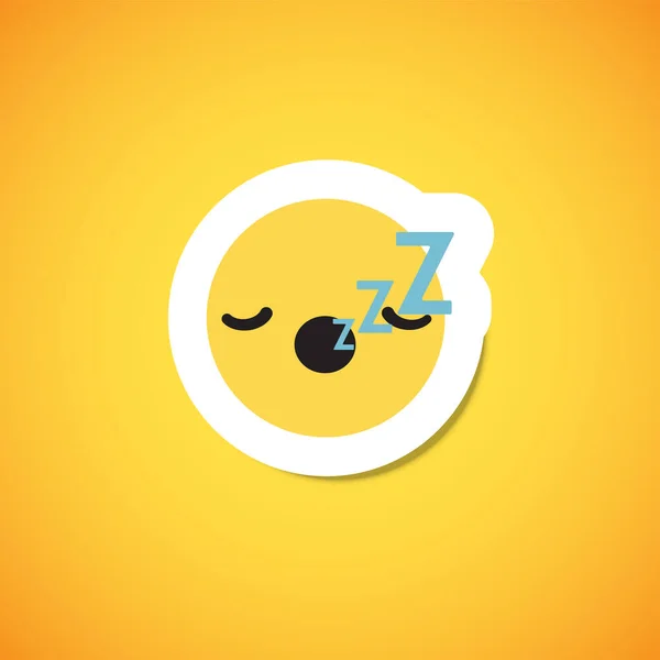 Geel schattig emoticon sticker, vector illustratie — Stockvector