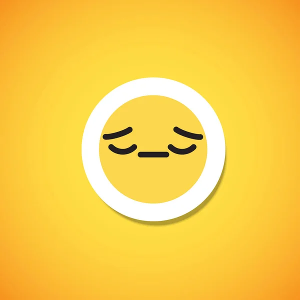 Geel schattig emoticon sticker, vector illustratie — Stockvector