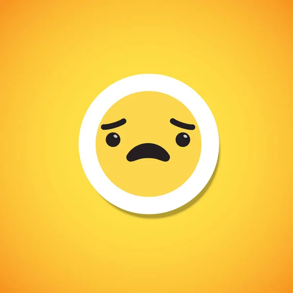 Yellow cute emoticon sticker, vector illustration — Stock Vector