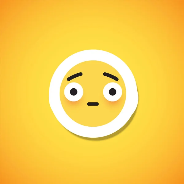 Κίτρινο χαριτωμένο αυτοκόλλητο emoticon, διανυσματική απεικόνιση — Διανυσματικό Αρχείο