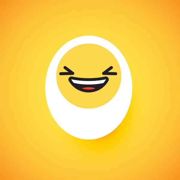 Cara de emoticono de huevo lindo, ilustración de vector — Archivo Imágenes Vectoriales