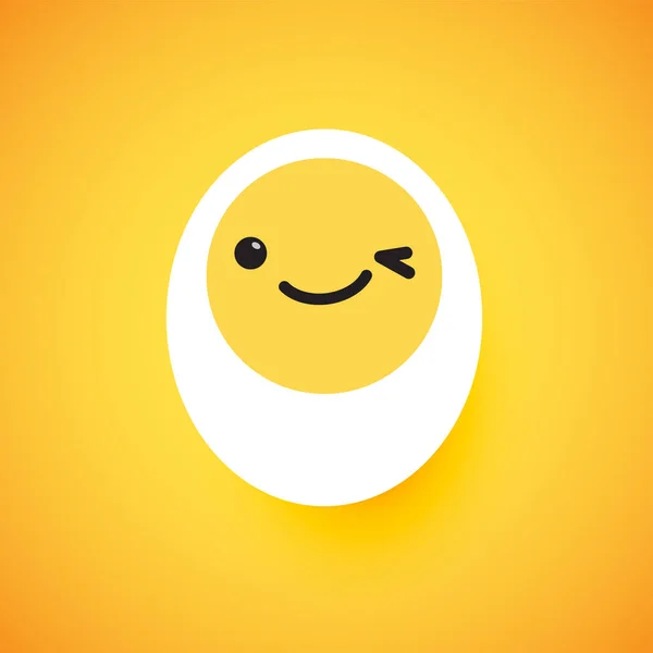 Cara de emoticono de huevo lindo, ilustración de vector — Vector de stock