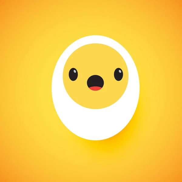 Söt ägg emoticon ansikte, vektor illustration — Stock vektor