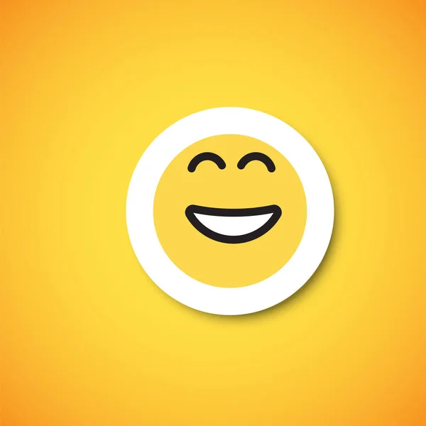 Yellow cute emoticon sticker, vector illustration — Stock Vector