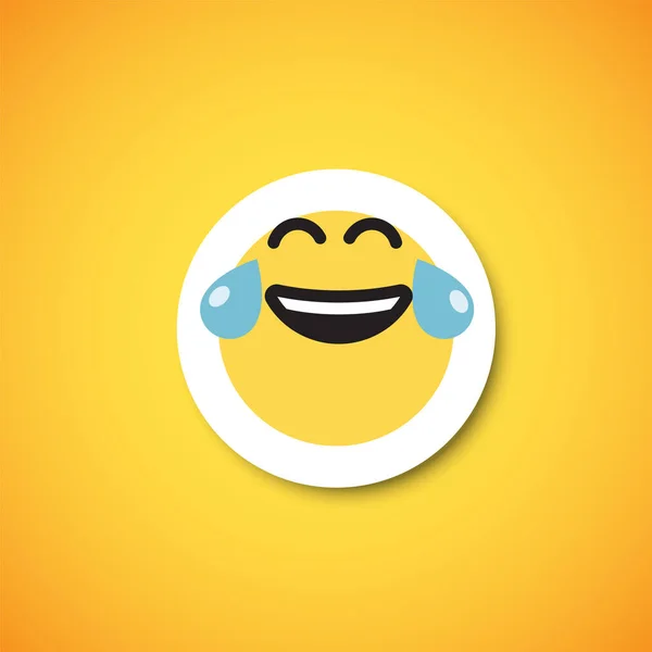 Adesivo emoticon carino giallo, illustrazione vettoriale — Vettoriale Stock