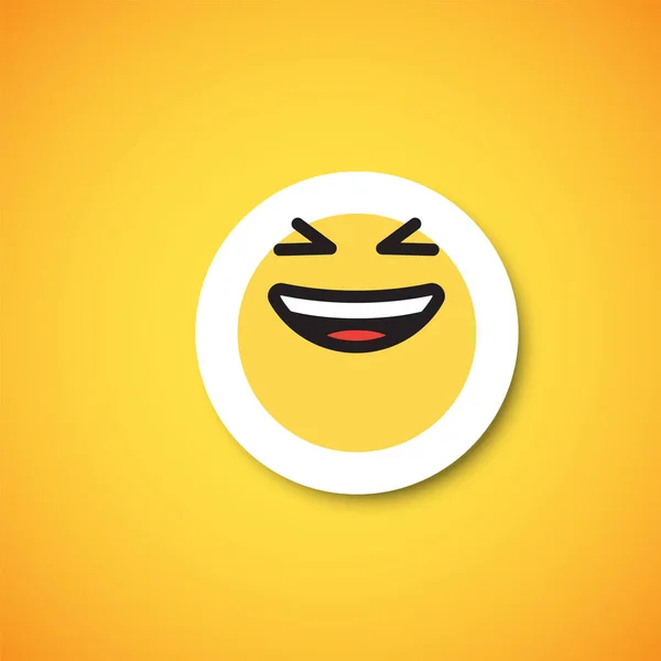 Adesivo de emoticon bonito amarelo, ilustração vetorial —  Vetores de Stock