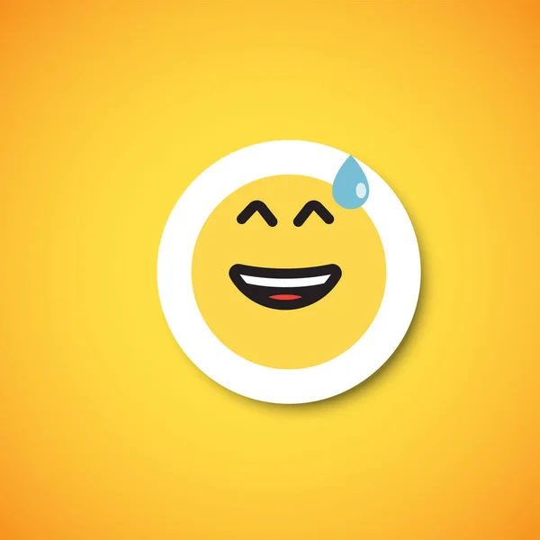 Adesivo emoticon carino giallo, illustrazione vettoriale — Vettoriale Stock