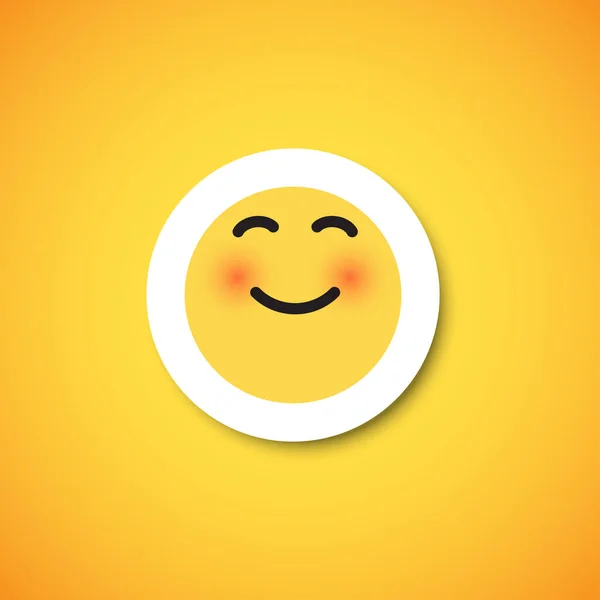 Yellow cute emoticon sticker, vector illustration — Stock Vector