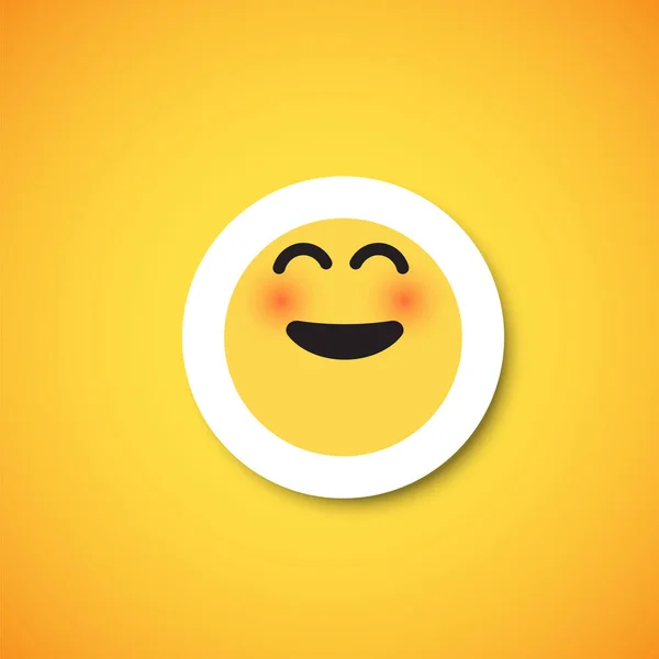 Adesivo emoticon carino giallo, illustrazione vettoriale — Vettoriale Stock