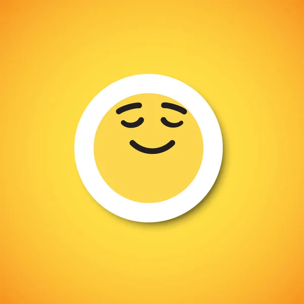 Etiqueta engomada linda amarilla del emoticono, ilustración del vector — Vector de stock
