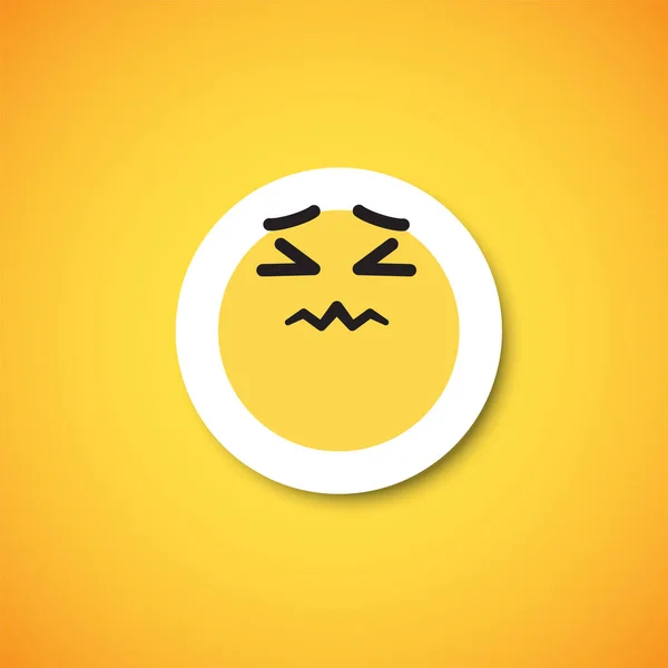 Sticker émoticône mignon jaune, illustration vectorielle — Image vectorielle