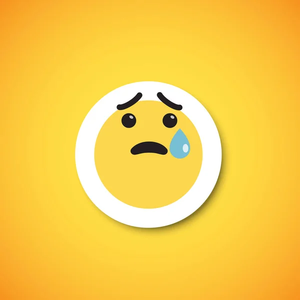 Adesivo emoticon carino giallo, illustrazione vettoriale — Vettoriale Stock