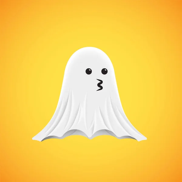 Emoticono fantasma lindo de alto detalle, ilustración vectorial — Vector de stock