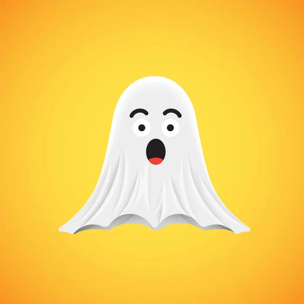 Emoticono fantasma lindo de alto detalle, ilustración vectorial — Vector de stock