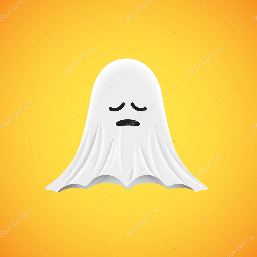 High-detailed cute ghost emoticon, vector illustration