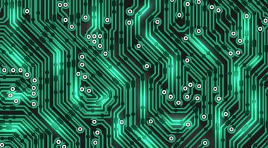 Yeşil elektrik devre haritası, vektör illüstrasyonu