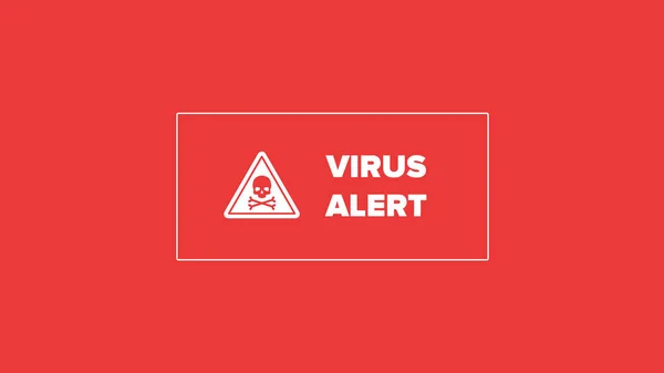 Pantalla de advertencia de virus rojo, ilustración vectorial — Archivo Imágenes Vectoriales