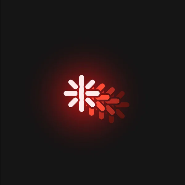 Rood neon karakter lettertype op zwarte achtergrond met reflecties, ve — Stockvector