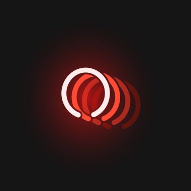 Siyah arkaplanda yansımalı kırmızı neon yazı tipi ve