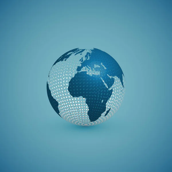 Mapa globo azul com esfera padrão, ilustração vetorial —  Vetores de Stock