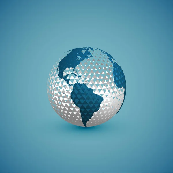 Mapa globo azul com esfera padrão, ilustração vetorial — Vetor de Stock