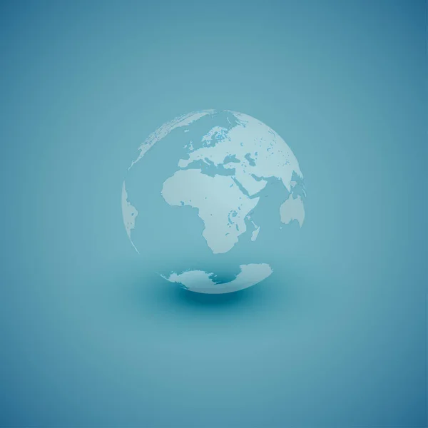 Mapa světelného světa na modrém pozadí, vektorová ilustrace — Stockový vektor