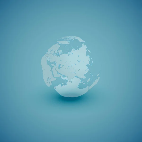 Mavi arkaplanda ışık dünyası haritası, vektör illüstrasyonu — Stok Vektör