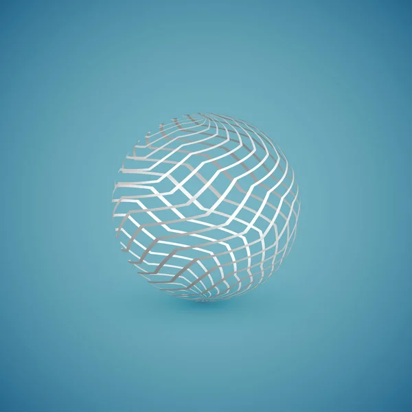 Abstract white pattern sphere, vector illustration — Stock Vector