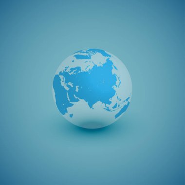 Mavi arkaplanda ışık dünyası haritası, vektör illüstrasyonu