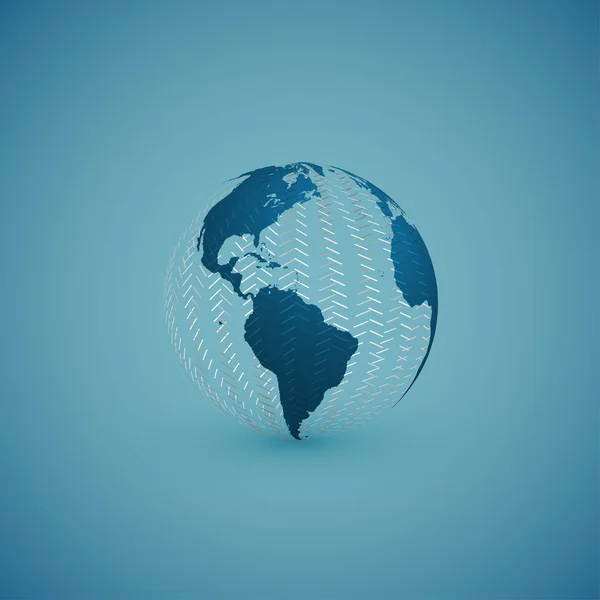 Carte globe bleu avec sphère de motif, illustration vectorielle — Image vectorielle