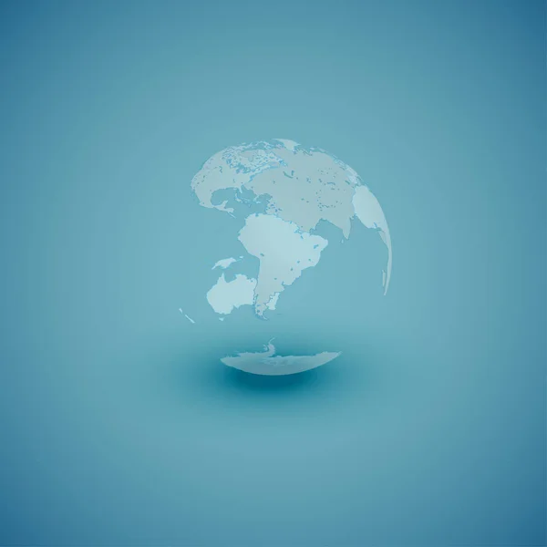 Light world globe map on blue background, vector illustration — 스톡 벡터