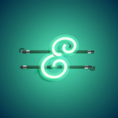 Yeşil neon karakter, vektör çizimi