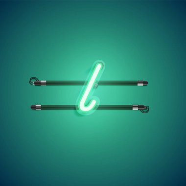 Yeşil neon karakter, vektör çizimi