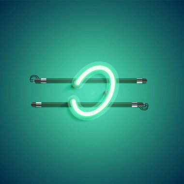 Yeşil neon karakter, vektör çizimi