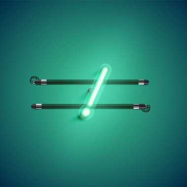 Yeşil neon karakter, vektör çizimi