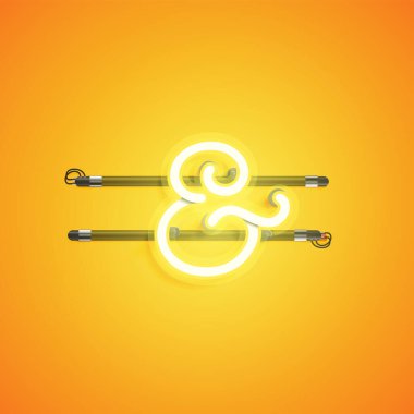 Sarı neon karakter, vektör çizimi