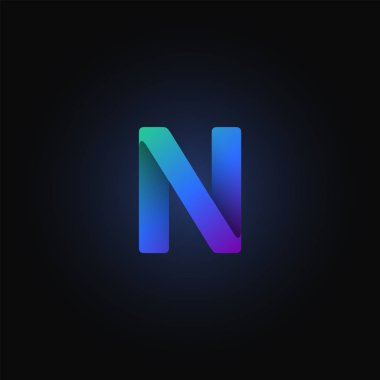 Mavi kağıt karakteri bir yazı dizisinden, vektör illüstrasyonundan katladı