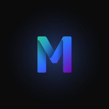 Mavi kağıt karakteri bir yazı dizisinden, vektör illüstrasyonundan katladı