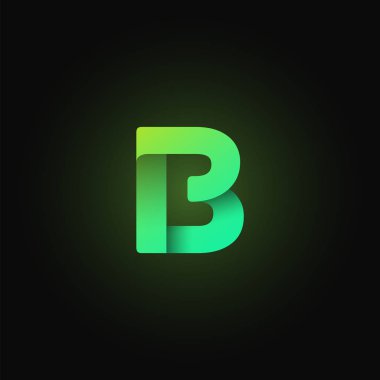 Yeşil kağıt karakteri bir yazı dizisinden, vektör illüstrasyonundan katladı