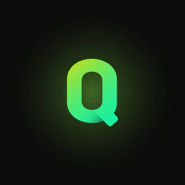 Yeşil kağıt karakteri bir yazı dizisinden, vektör illüstrasyonundan katladı