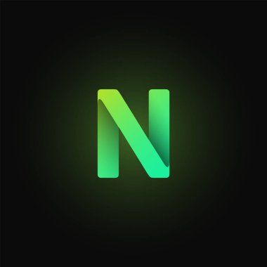 Yeşil kağıt karakteri bir yazı dizisinden, vektör illüstrasyonundan katladı