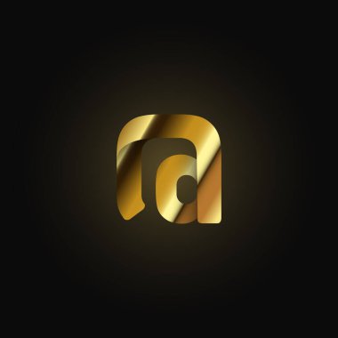 Altın kağıt karakteri bir yazı dizisinden, vektör illüstrasyonundan katladı