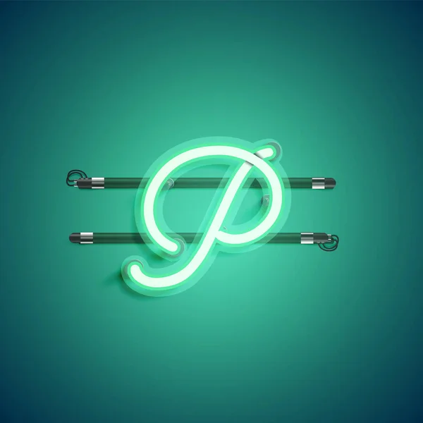 Grön neon tecken, vektor illustartion — Stock vektor
