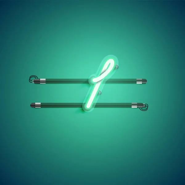 Groen neon karakter, vector illustartie — Stockvector