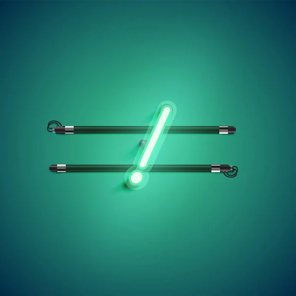 Zöld neon karakter, vektor illustartion — Stock Vector