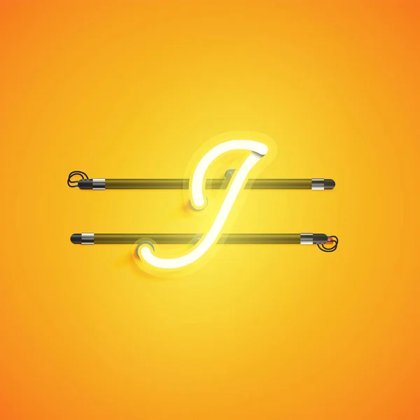 Žlutý neonový znak, vektorové osvětlení — Stockový vektor