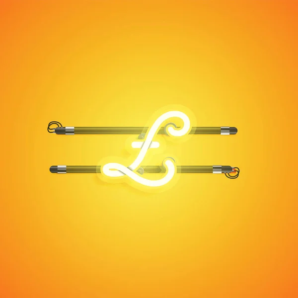 Sarı neon karakter, vektör çizimi — Stok Vektör