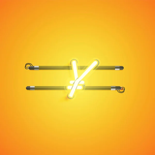 Sarı neon karakter, vektör çizimi — Stok Vektör