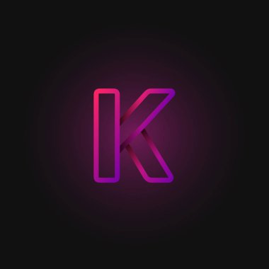 Pembe katlanmış çizgi karakteri bir yazı tipinden, vektör illüstrasyonundan