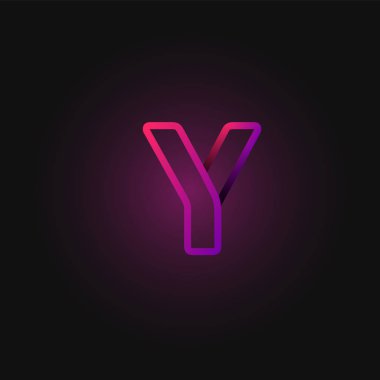 Pembe katlanmış çizgi karakteri bir yazı tipinden, vektör illüstrasyonundan